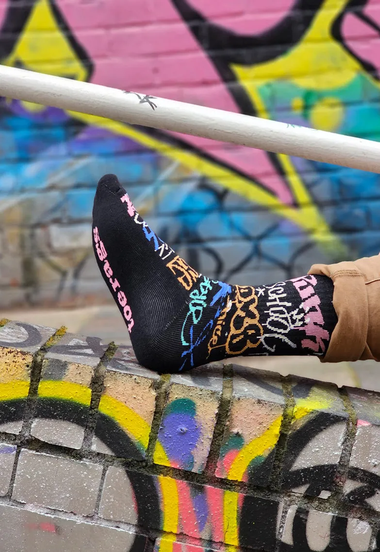 1 Pair Toe Rags® Crew Street Black