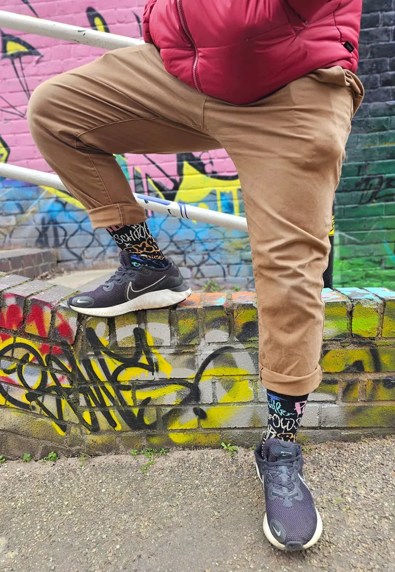 1 Pair Toe Rags® Crew Street Black