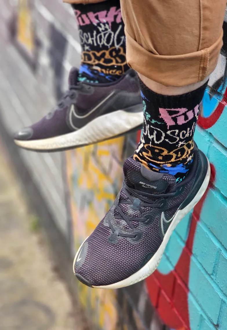 1 Pair Toe Rags® Crew Street Black