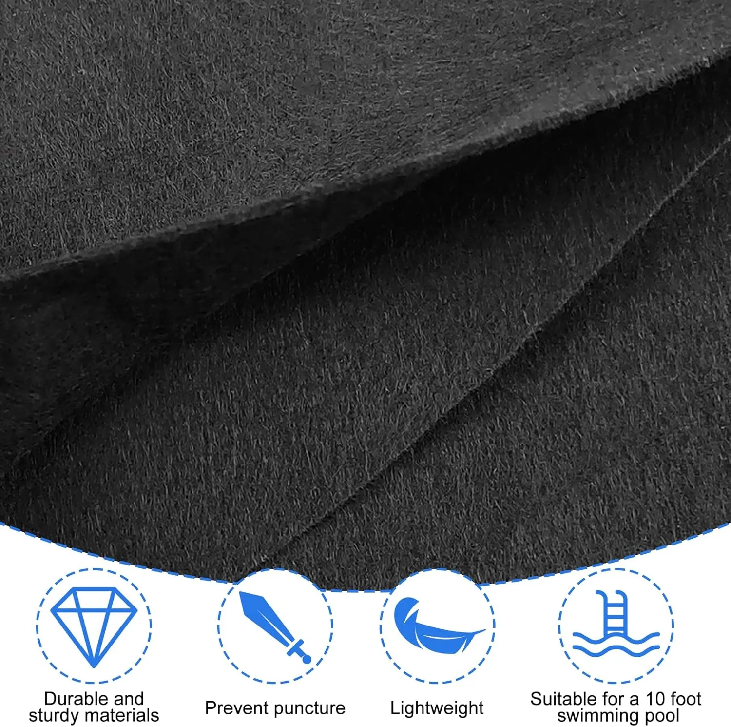 10FT Ground Pool Pads for Above Ground Pool Liner Pad，Pool Ground Mats for Pool Bottom ，Above Ground Pool Blanket- Under Pool Padding - Replacement Pool Liner Pad - Pool Ground Cloth Protector