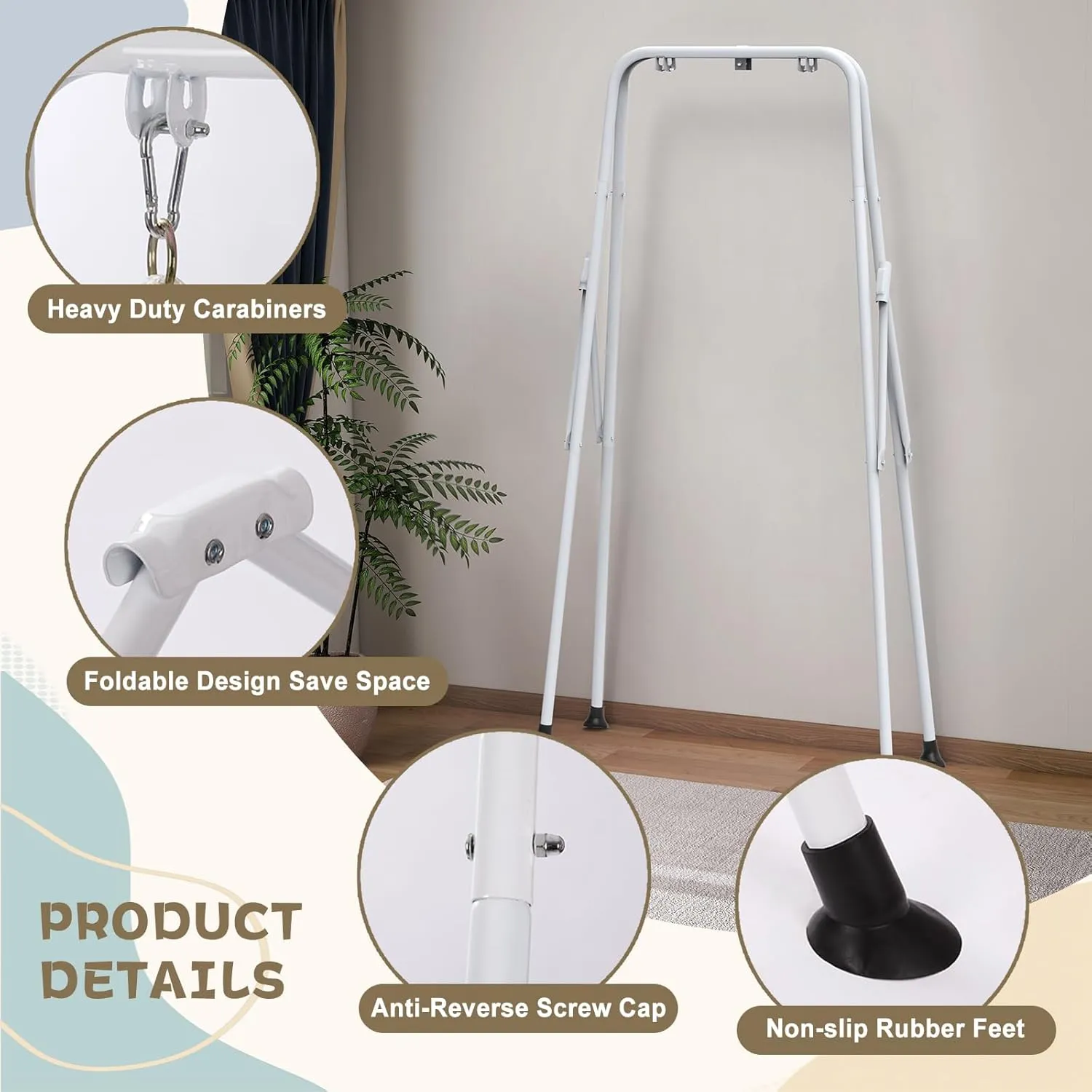 2 in 1 Baby Jumper with Swing, Baby Swing Indoor and Outdoor Use, Baby Jumpers and Bouncers, Toddler Swing with Foldable Stand