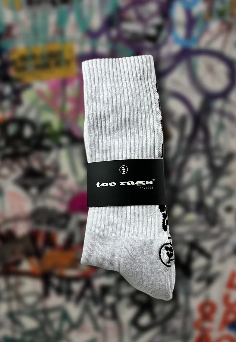 2 Pairs Toe Rags® Fashion Crew White