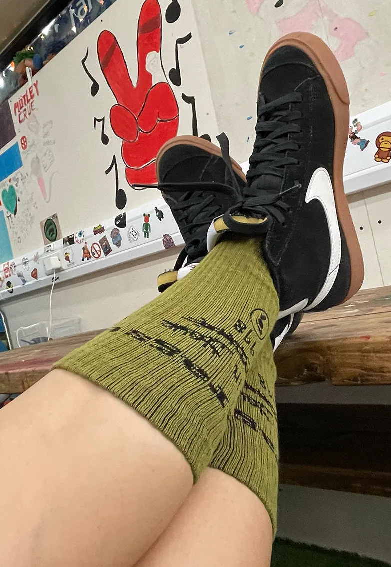 2 Pairs Toe Rags® Scribble Crew Socks