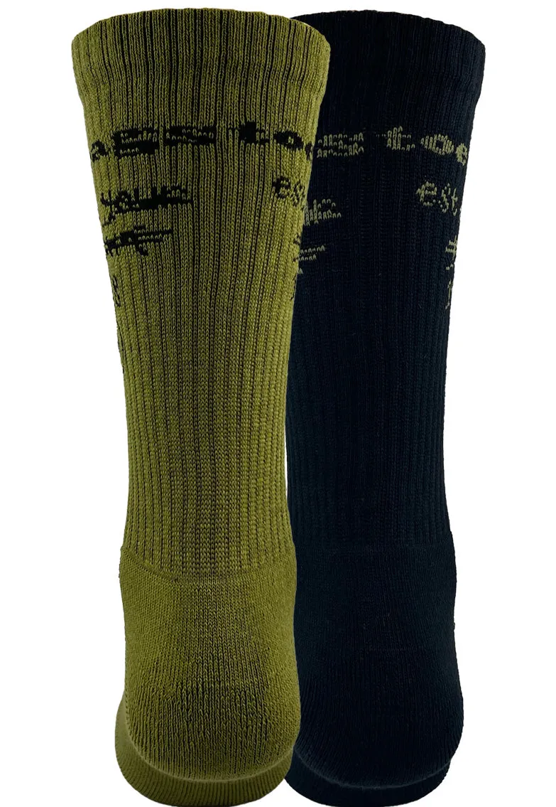 2 Pairs Toe Rags® Scribble Crew Socks