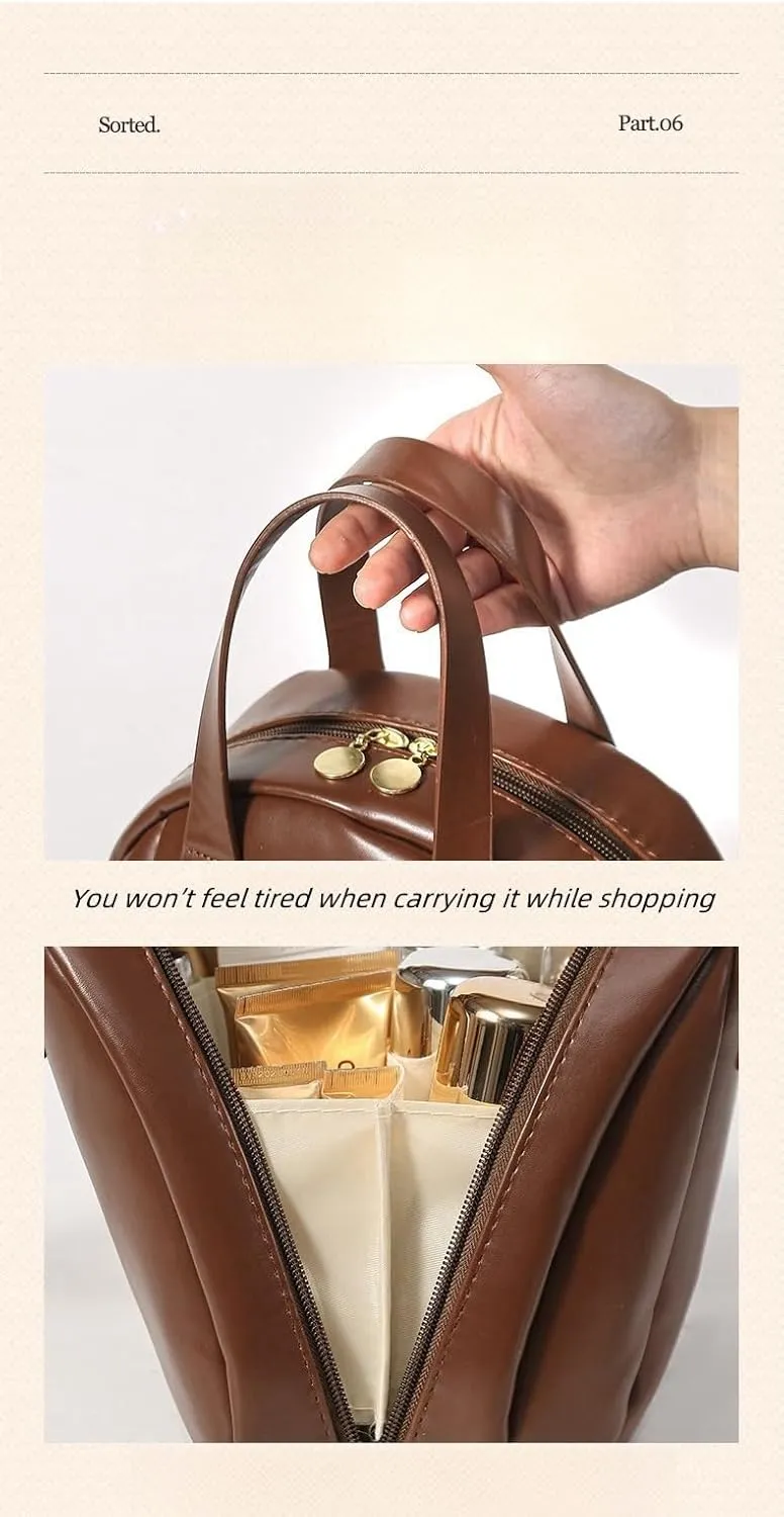2025 New Makeup Bag Multi Layered Shell Shaped Cosmetic Bag Large Capacity Cosmetic Bags Make up Tavel Bag Organizer (pink)