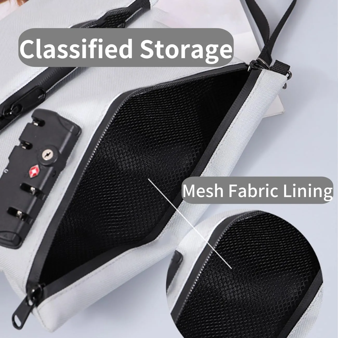 2025 New Travel Lock Bag,travel bag with lock, Double Layer Anti-Theft Handbag,with 3-Digit Code, for Cash, Id (Purple)