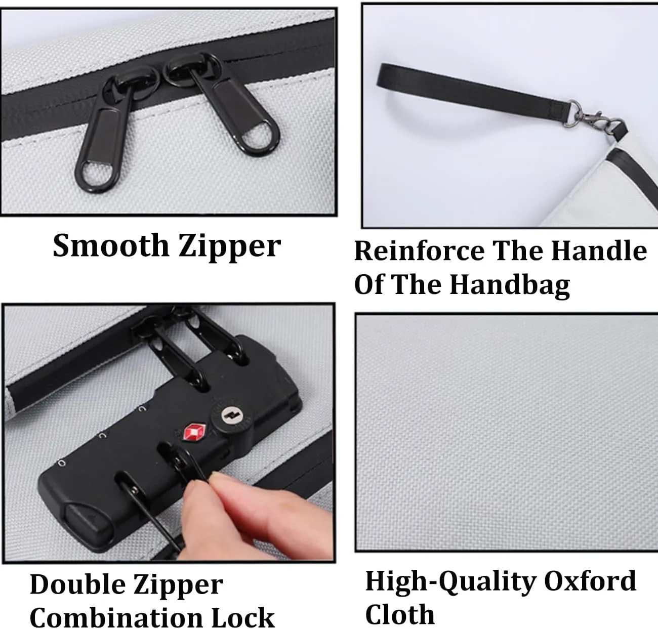 2025 New Travel Lock Bag,travel bag with lock, Double Layer Anti-Theft Handbag,with 3-Digit Code, for Cash, Id (Purple)