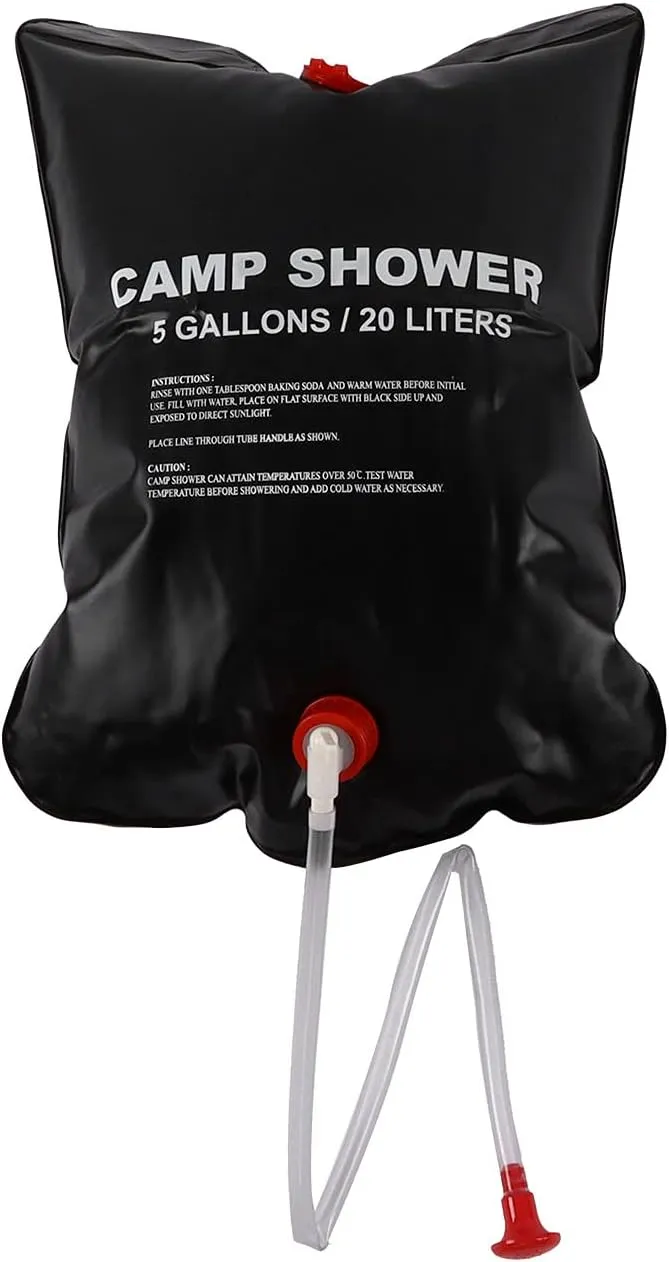 20L Water Shower Bag Solar Powered Foldable Portable PVC Heating Bath Bag for Outdoor Camping