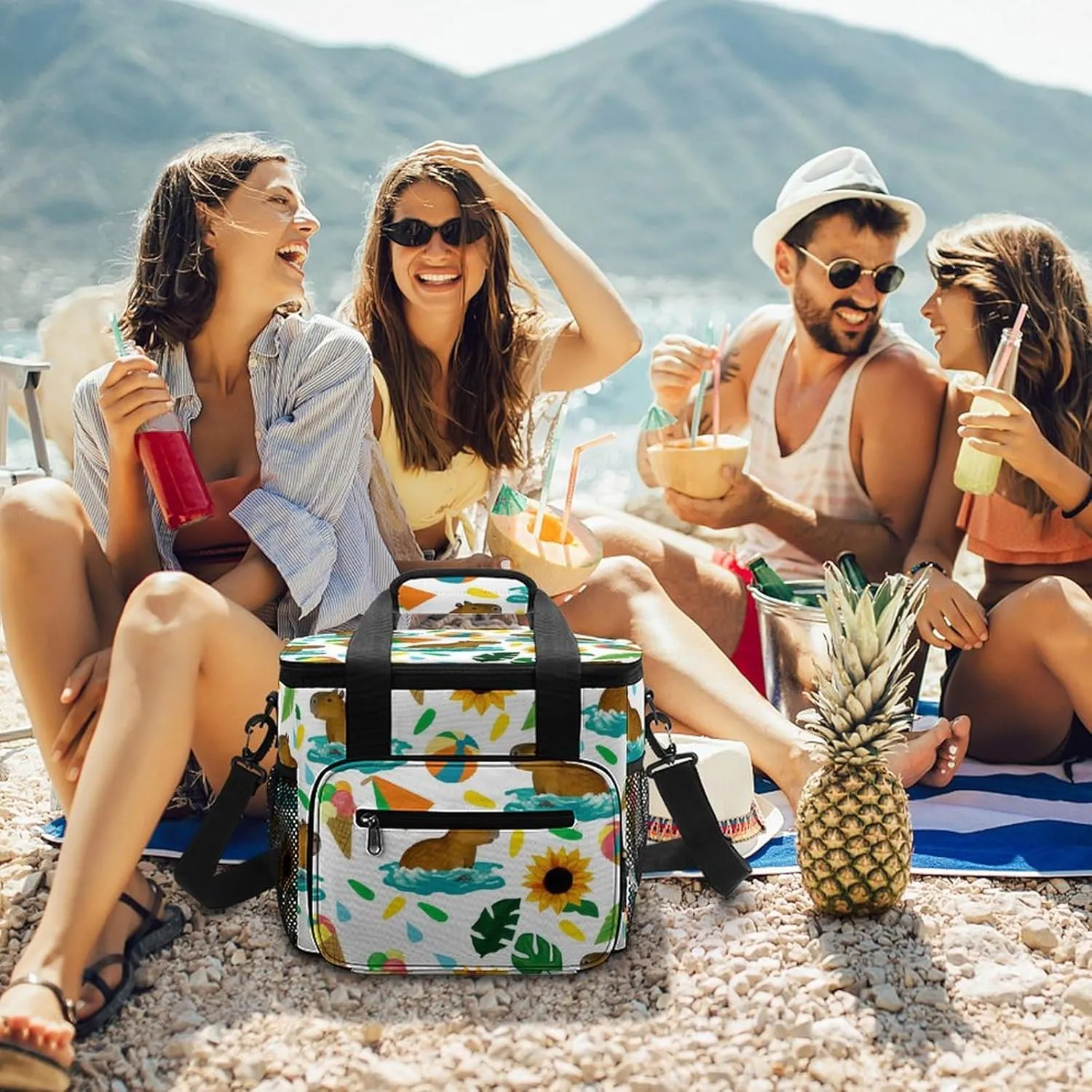 22.5L Waterproof Soft Cooler BagInsulated Lunch Box for Camping Fishing Beach Road Trips