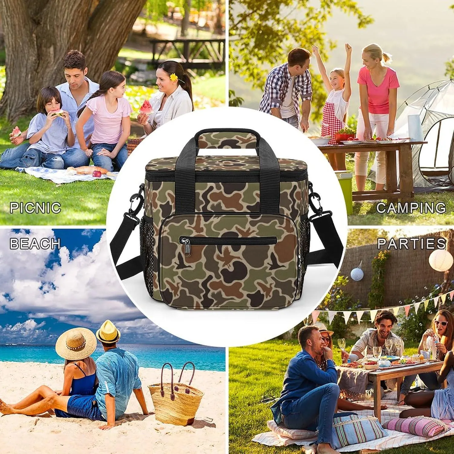 22.5L Waterproof Soft Cooler BagInsulated Lunch Box for Camping Fishing Beach Road Trips