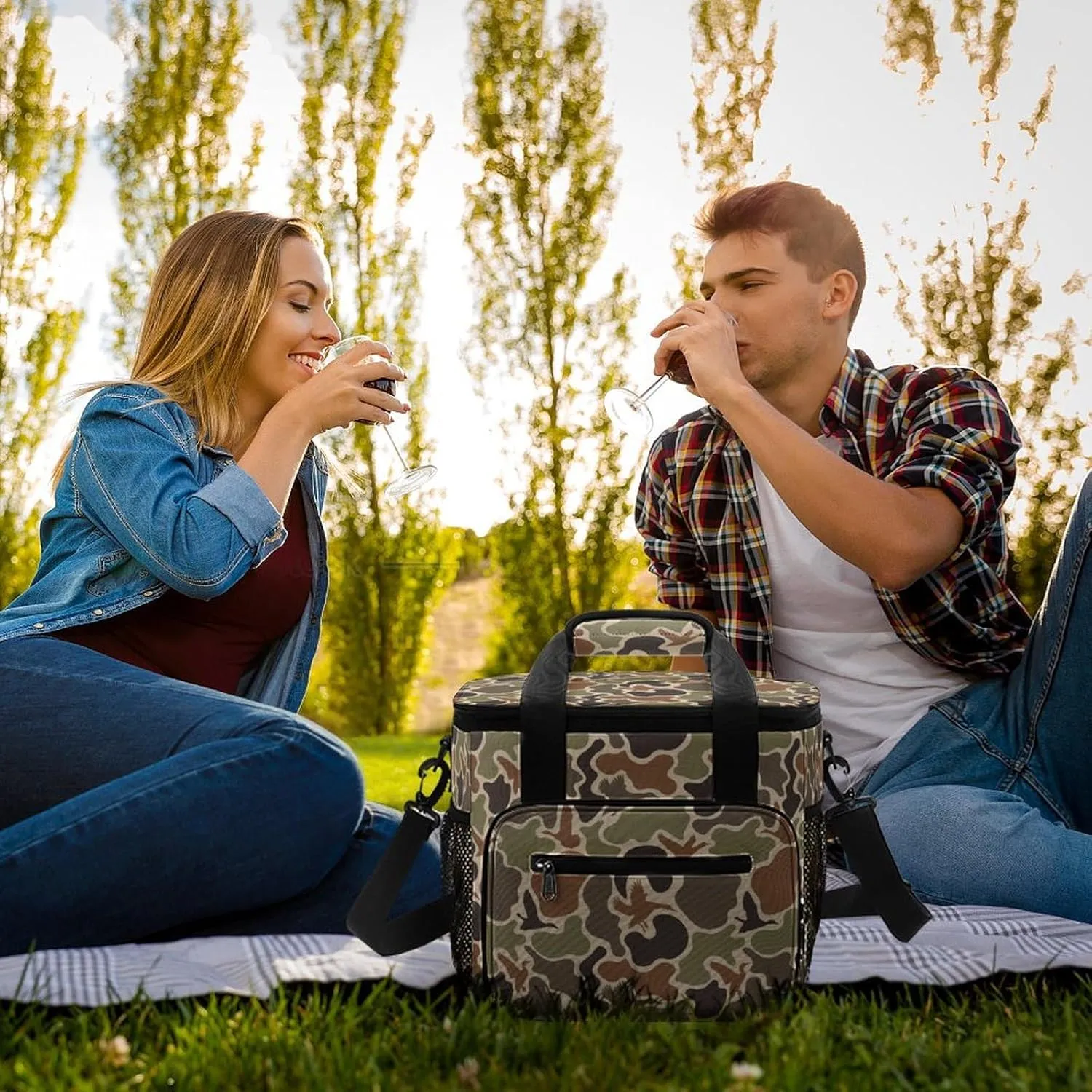 22.5L Waterproof Soft Cooler BagInsulated Lunch Box for Camping Fishing Beach Road Trips