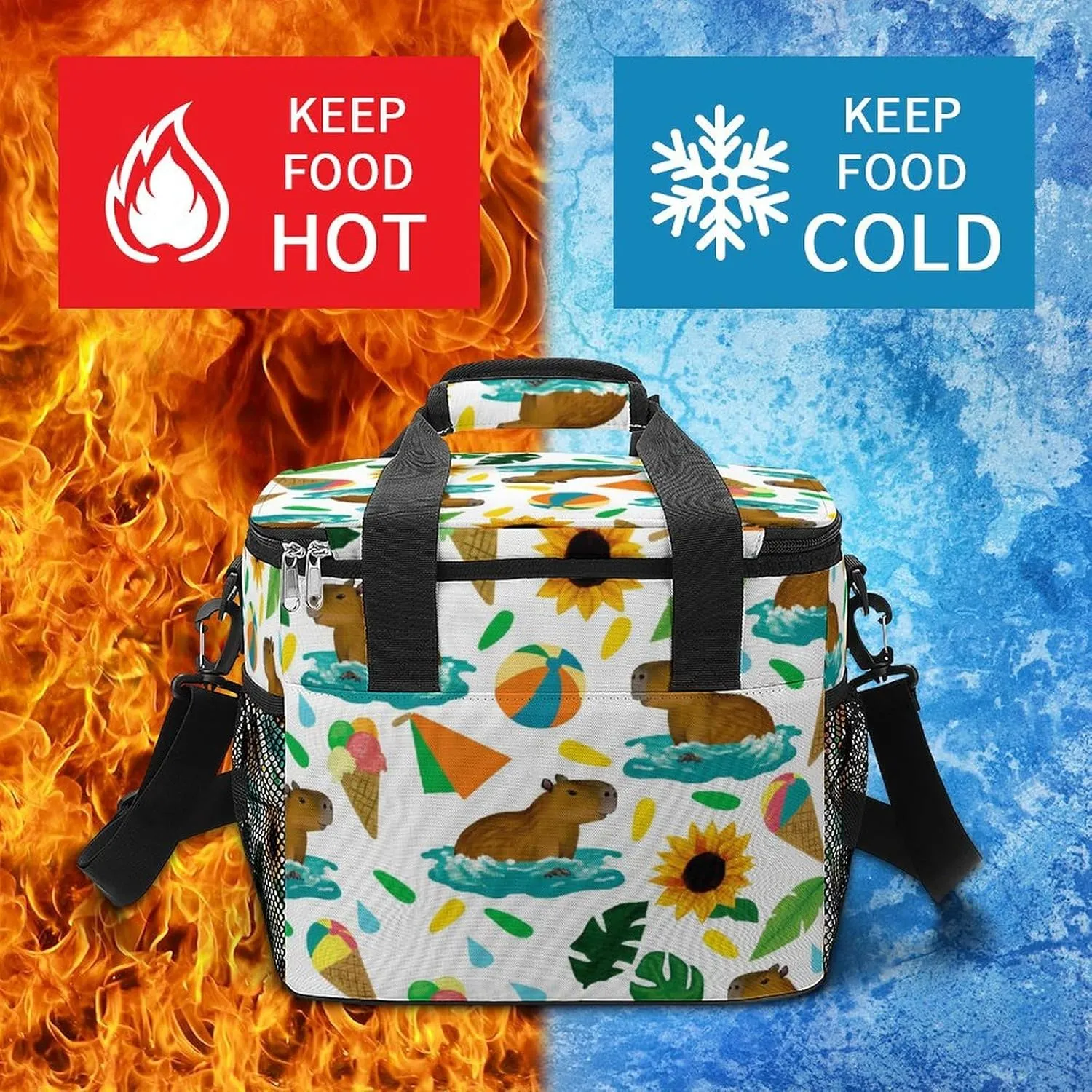 22.5L Waterproof Soft Cooler BagInsulated Lunch Box for Camping Fishing Beach Road Trips