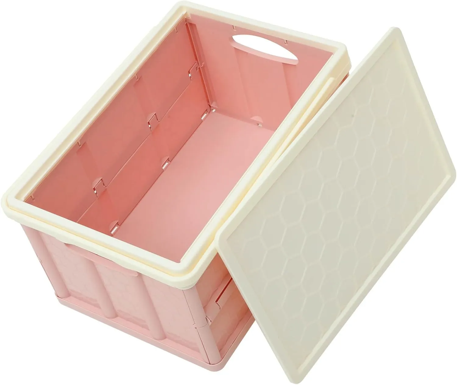 30L Collapsible Storage Bins with Lids: Storage Tote With Wheels Folding Plastic Stackable Utility Crates Plastic Tote Storage Box Container Stackable Folding Utility Crates for Clothes,Books