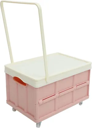 30L Collapsible Storage Bins with Lids: Storage Tote With Wheels Folding Plastic Stackable Utility Crates Plastic Tote Storage Box Container Stackable Folding Utility Crates for Clothes,Books