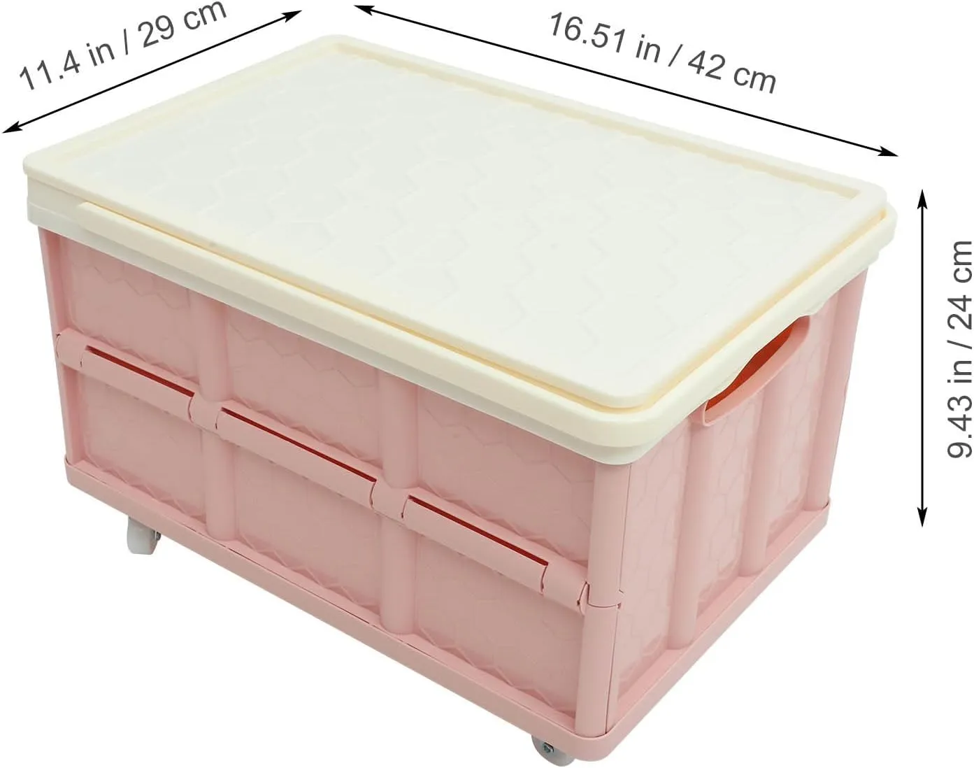 30L Collapsible Storage Bins with Lids: Storage Tote With Wheels Folding Plastic Stackable Utility Crates Plastic Tote Storage Box Container Stackable Folding Utility Crates for Clothes,Books