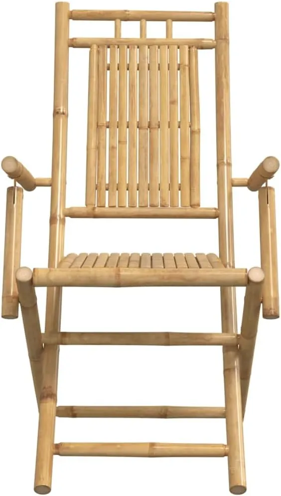 4-Pack Bamboo Folding Patio Chairs Outdoor Furniture 20.9"x26"x39" Portable Lounge Chairs for Camping, Beach, Pool and Garden Dining