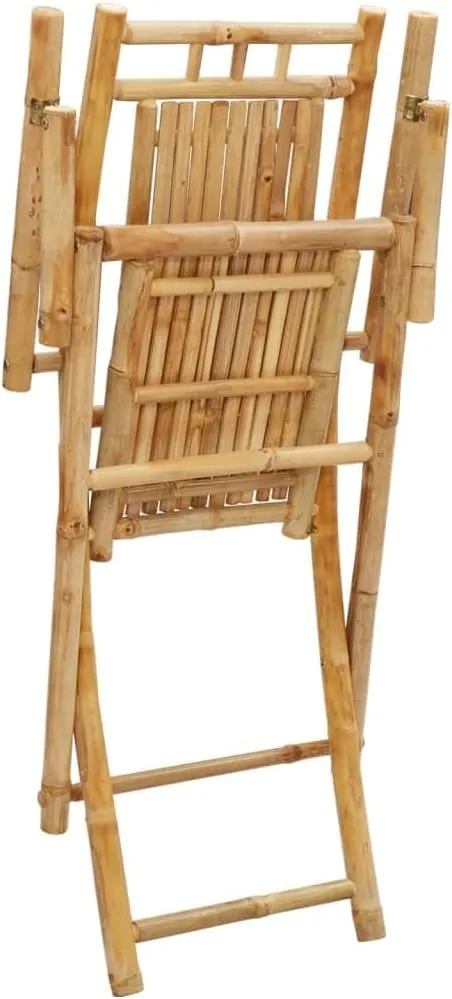 4-Pack Bamboo Folding Patio Chairs Outdoor Furniture 20.9"x26"x39" Portable Lounge Chairs for Camping, Beach, Pool and Garden Dining