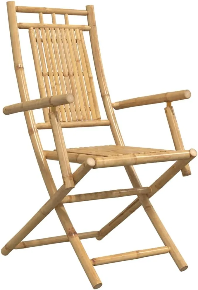 4-Pack Bamboo Folding Patio Chairs Outdoor Furniture 20.9"x26"x39" Portable Lounge Chairs for Camping, Beach, Pool and Garden Dining