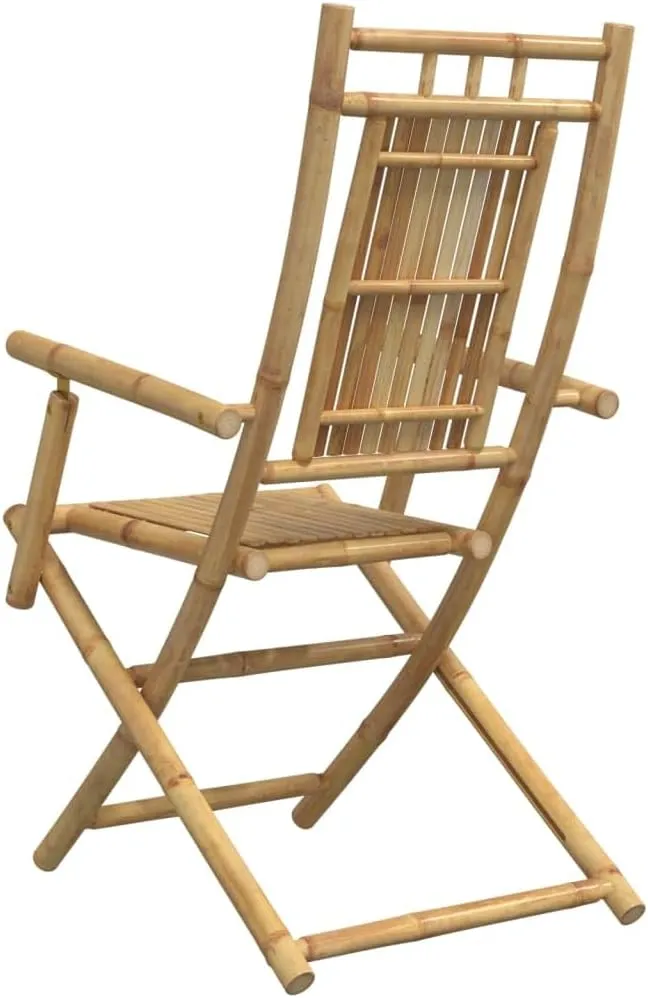4-Pack Bamboo Folding Patio Chairs Outdoor Furniture 20.9"x26"x39" Portable Lounge Chairs for Camping, Beach, Pool and Garden Dining