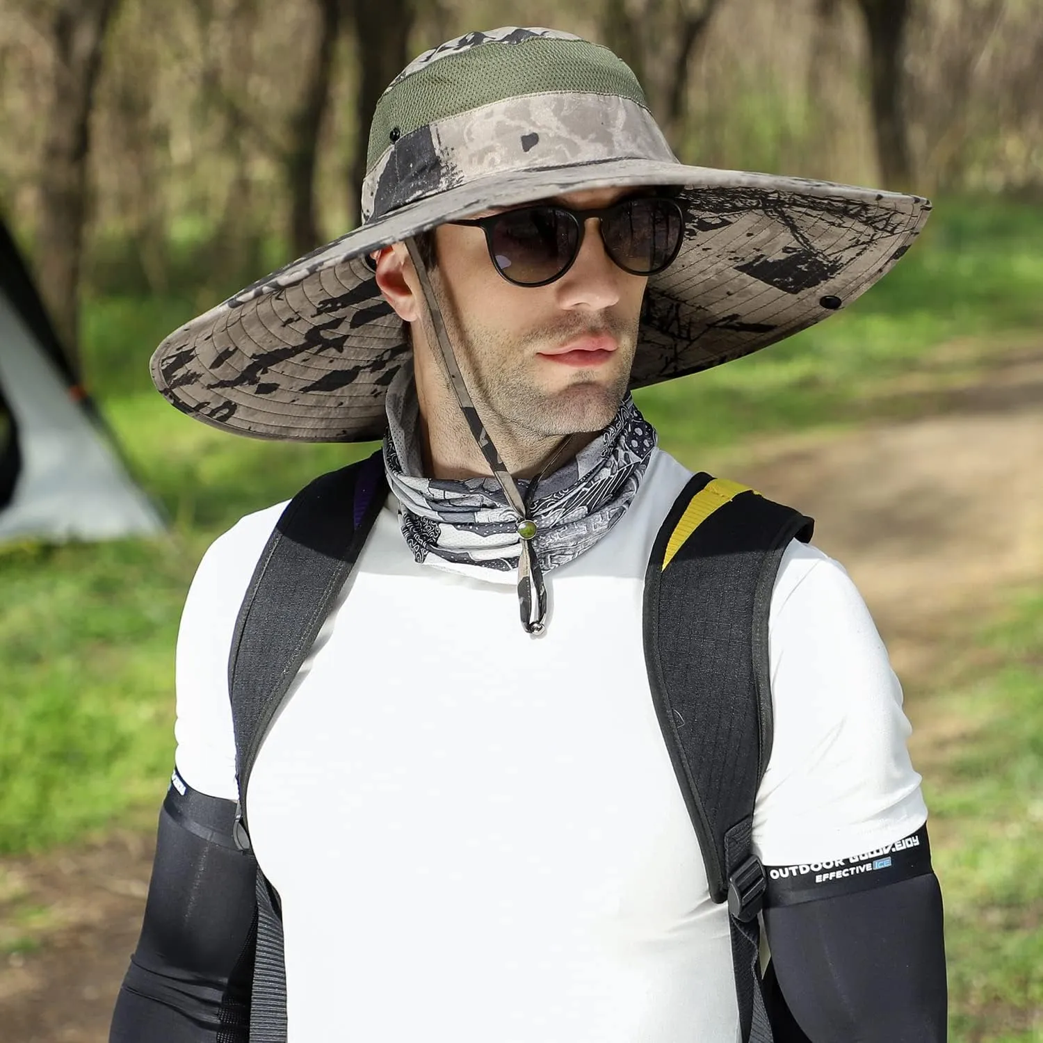 6" Wide Brim Sun Protection Hat Outdoor Unisex Bucket Hats for Hiking Beach Fishing Safari Garden Lawn Yard Work Kayaking