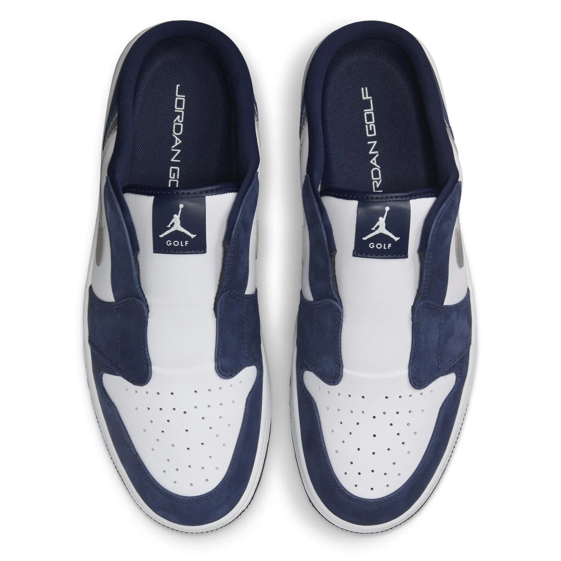 Air Jordan 1 Mule Shoes White/Metallic Silver/Midnight Navy