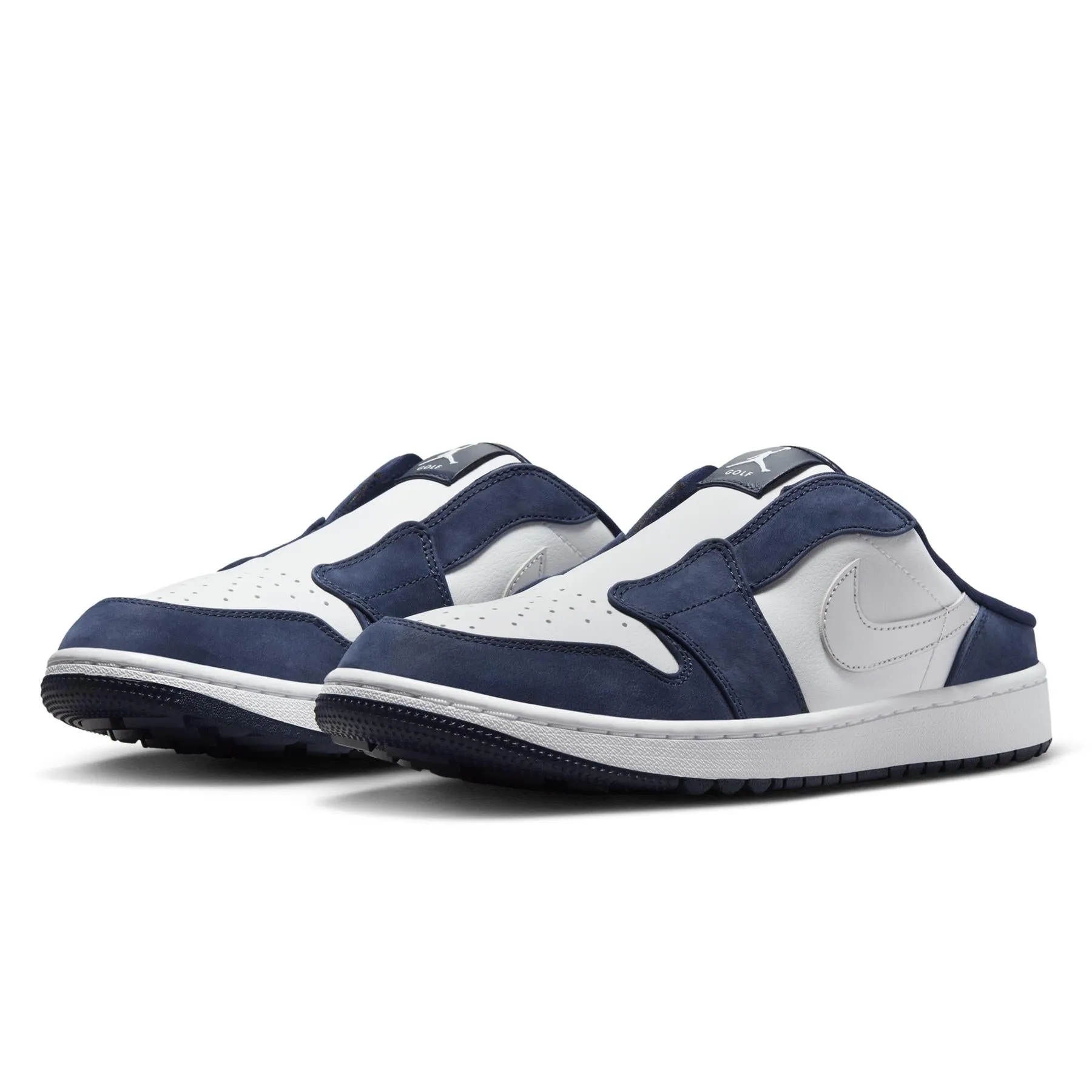 Air Jordan 1 Mule Shoes White/Metallic Silver/Midnight Navy