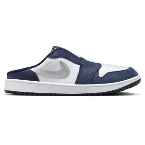 Air Jordan 1 Mule Shoes White/Metallic Silver/Midnight Navy
