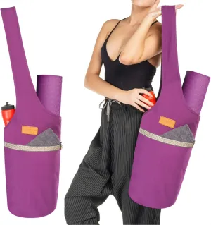 ALLEN & MATE Unisex Yoga Exercise Mat Bag with Large Size Pocket, Big Capacity Mat Tote Shoulder Carrier for Men & Women