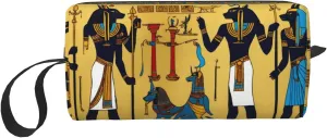 Ancient Egypt Tribe Series print Travel Toiletry Pouch, Pencil Bag Canvas Makeup Bag, Multi-Purpose Cosmetic Bag with Zipper