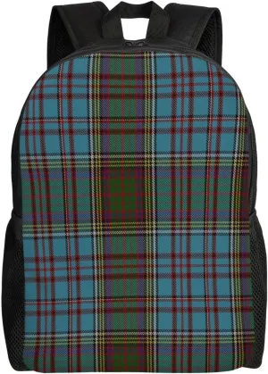 Anderson Clan Family Tartan Minimalist Laptop Backpack – Waterproof Business Travel Bag, Breathable Design, Modern Work & Leisure
