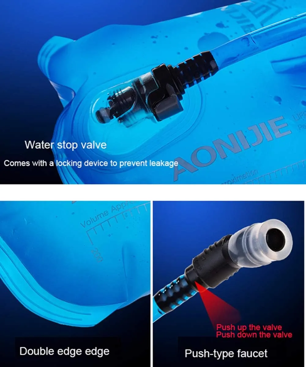 AONIJIE Foldable Hydration Bladder Leakproof Water Bag Water Reservoir for Outdoor Hiking Backpacking Running Cycling (2L-TPU)