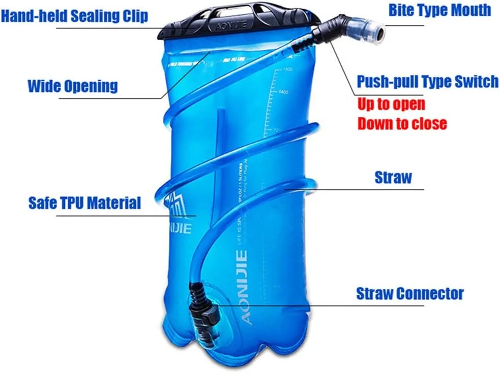 AONIJIE Foldable Hydration Bladder Leakproof Water Bag Water Reservoir for Outdoor Hiking Backpacking Running Cycling (2L-TPU)