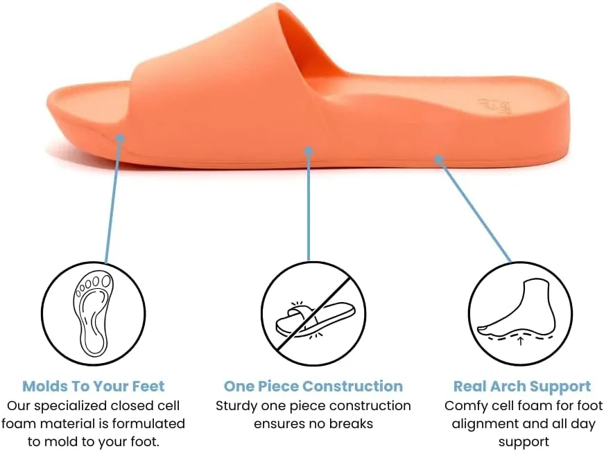Archies Arch Support Slides – Orthotic Recovery Sandals for Plantar Fasciitis Relief, Foot Pain & Heel Pain – Lightweight, Cushioned, Shock-Absorbing Slides for Walking, Standing, and All-Day Comfort