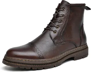 Arkbird Mens Oxford Dress Boots Fashion Casual Genuine Leather Brogue Chukka Ankle Boot for Men