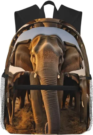 Asian Elephant College Backpack For Women Men,Lightweight Travel Bag Backpack With Pockets for Women Men