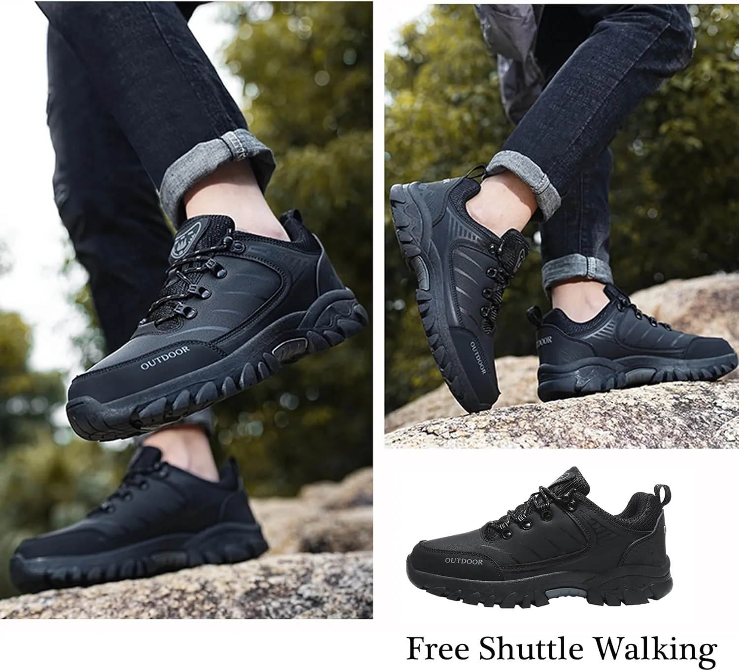Asifn Men's Hiking Shoes Womens Hiking Shoes Slip Resistant Waterproof Shoes Outdoor Climb Walking Jogging Travel Trail Trekking