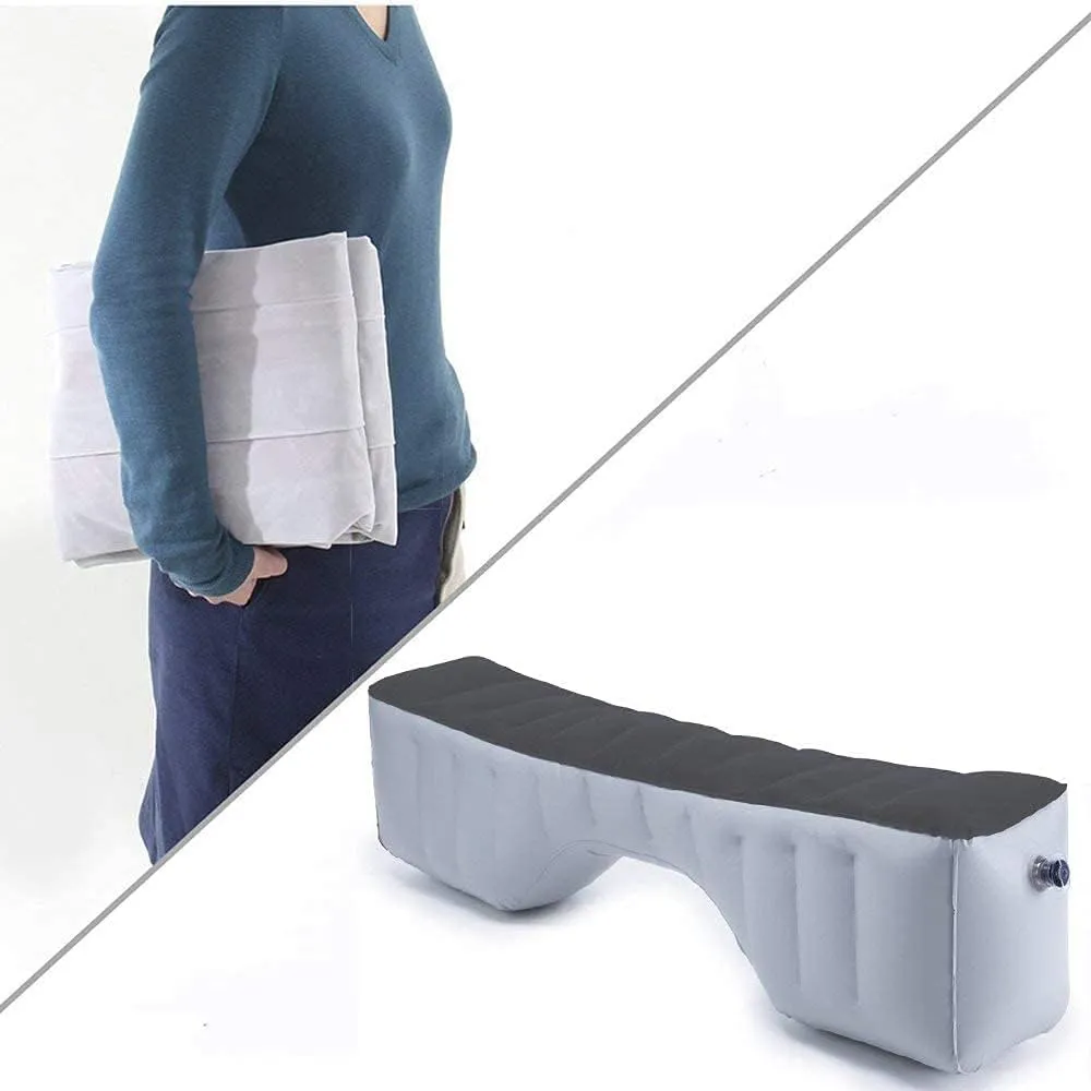 Auto Inflatable Car Travel Mattress Back Seat Gap Pad Air Bed Cushion Camping Air Couch (Light Grey)