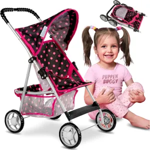 Baby Doll Stroller | Pram for Girls | Umbrella Stroller for Kids - Lightweight Play Carriage for Toddler Ages 2  Years | Baby Doll Accessories with Storage | 22.05-Inch Handle Height, Model KP0280G