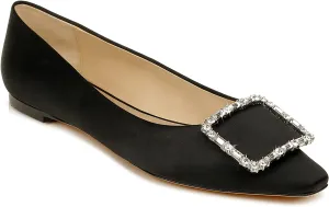 Badgley Mischka Dyanne Square Toe Flat Black