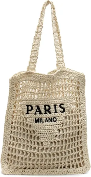 Beach Woven Crochet Bag for Women Straw Hobo Mesh Tote Knit Bags, for Daily Picnic Summer Holiday Travel Vacation