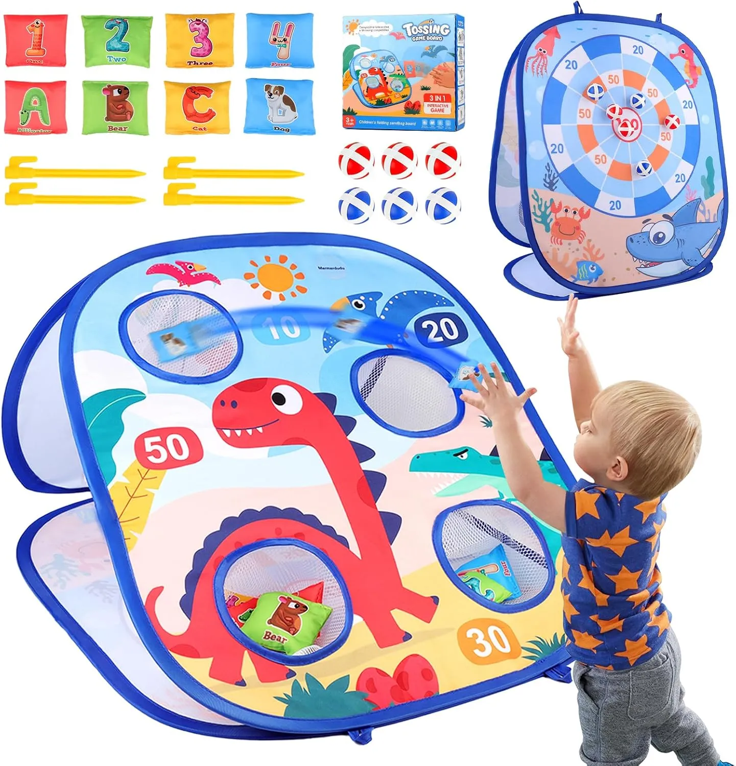 Bean Bag Toss Game, Outdoor Toys for Toddlers, Outside Lawn Party Games Toy, Gifts for 3 4 5 6 7 8 Ages Kids Boys Girls Birthday or Christmas