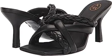 Black Slip Sandals Ash Padded Woven On Personalized assistance Open Special members discount Braided Toe Bis Heel Mina Straps