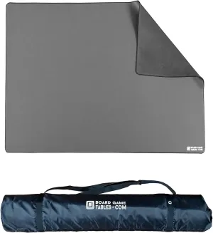Board Game Playmat [3'x5'/Thick Super Cushioned/Stitched Edge/Water Resistant] with Carrying Case - for Tabletop Board Games, Card Games, RPG Games (Medium, Gray)