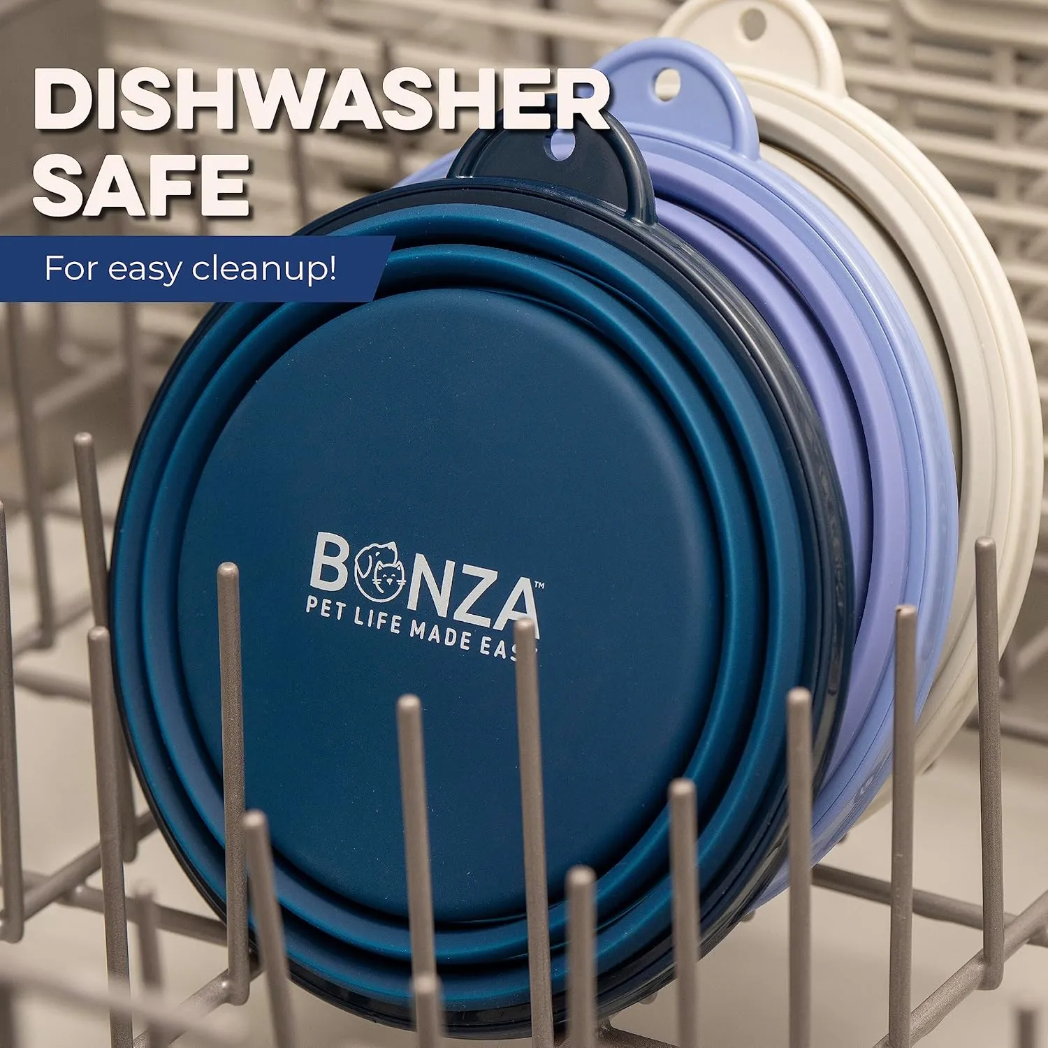 Bonza by Leash Boss Collapsible Dog Slow Feeder Bowl, Portable Silicone Travel Bowl for Food & Water, Slow Eating for Large, Medium, & Small Sized Breeds, Anti-Choking, BPA-Free, Dishwasher Safe