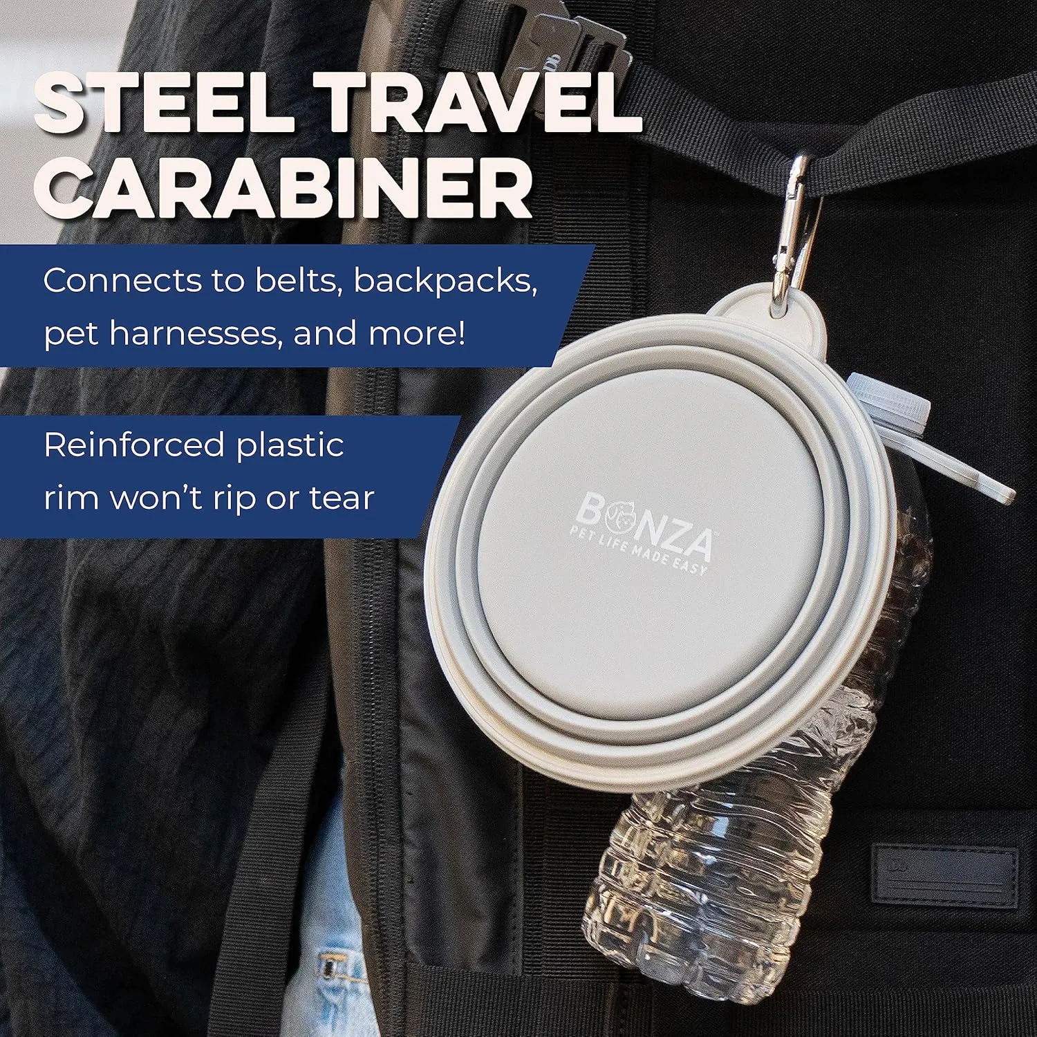 Bonza by Leash Boss Collapsible Dog Slow Feeder Bowl, Portable Silicone Travel Bowl for Food & Water, Slow Eating for Large, Medium, & Small Sized Breeds, Anti-Choking, BPA-Free, Dishwasher Safe