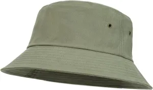BOTVELA Men Cotton Bucket Hats Foldable Outdoor Sun Hat Unisex Flat Top Caps
