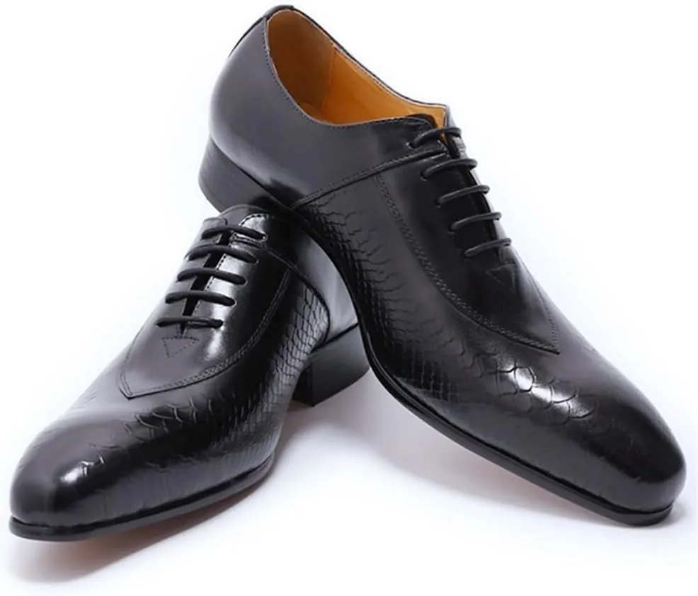 Cap Toe Oxfords Lace Up Wedding Party Shoes Brogue Dress Shoes Soft Bottom Casual Breathable Comfy Non Slip