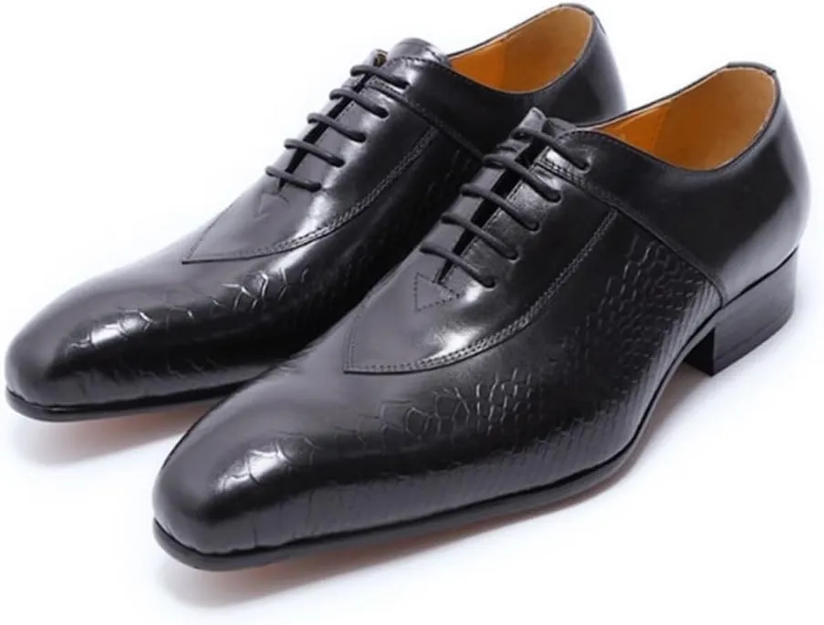 Cap Toe Oxfords Lace Up Wedding Party Shoes Brogue Dress Shoes Soft Bottom Casual Breathable Comfy Non Slip