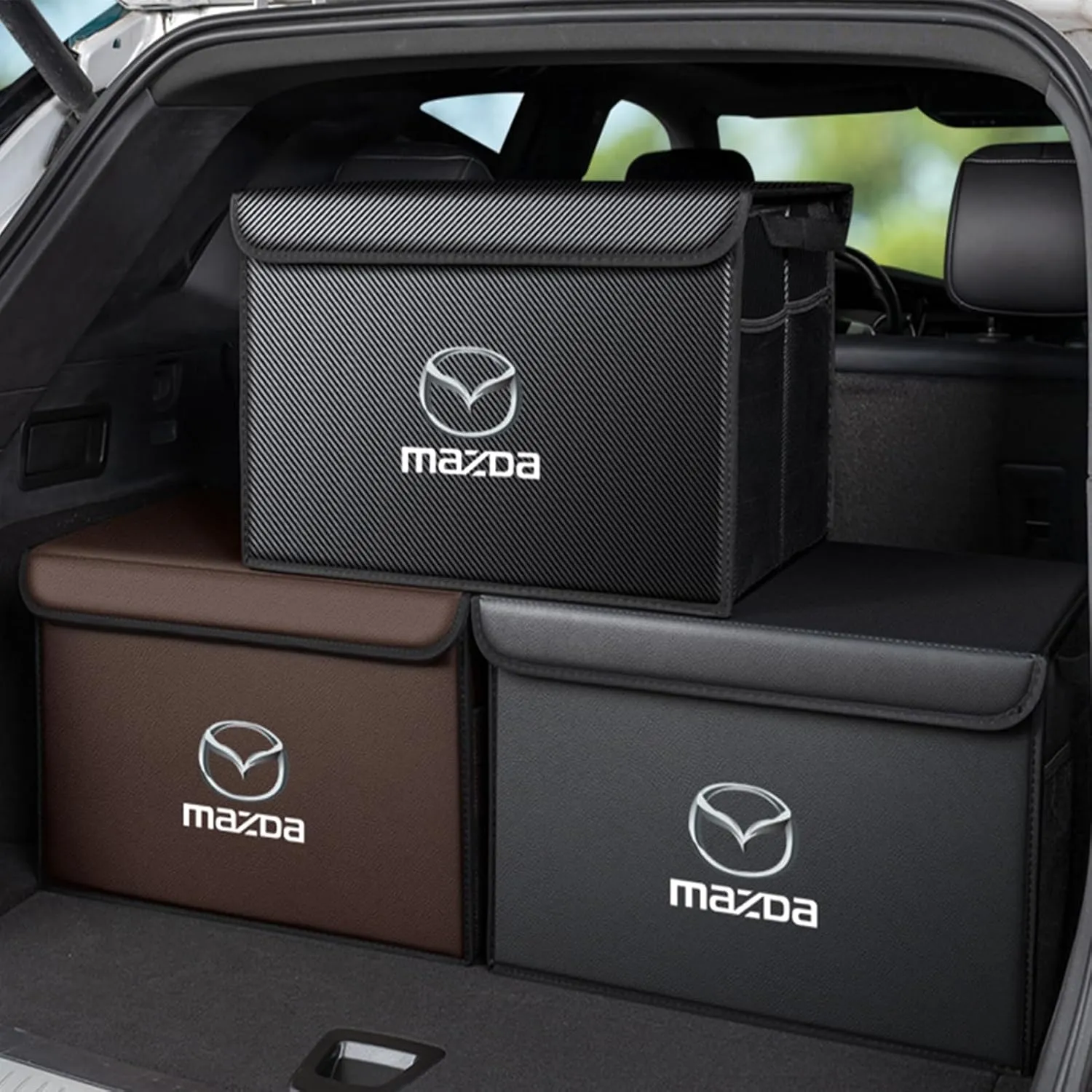 Car Trunk Organizer for Mazda MX-5 ND2 2019-2024 Thickened Car Boot Tidy Storage Box Tailor-made Lidded Storage Bins for Home Car Outdoor Camping Travel,B