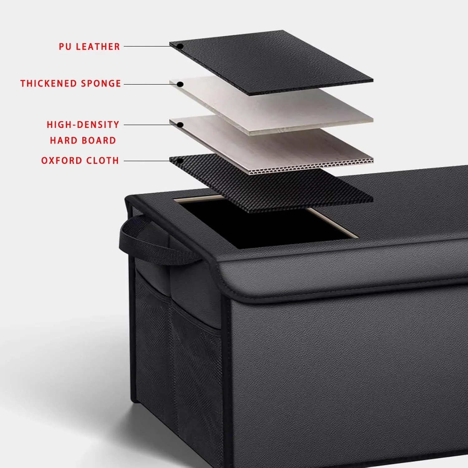 Car Trunk Organizer for Mazda MX-5 ND2 2019-2024 Thickened Car Boot Tidy Storage Box Tailor-made Lidded Storage Bins for Home Car Outdoor Camping Travel,B